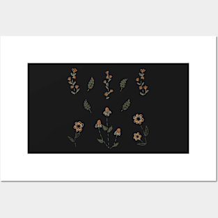 Embroidered Cottagecore Flowers Posters and Art